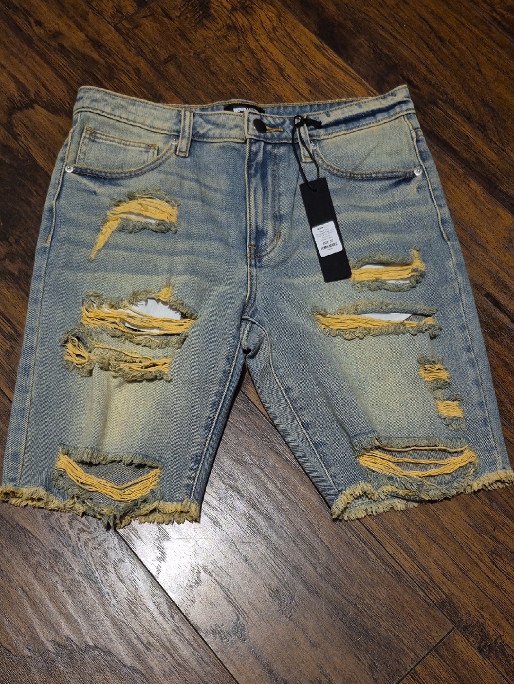 Distressed Light Blue Denim Men’s Shorts